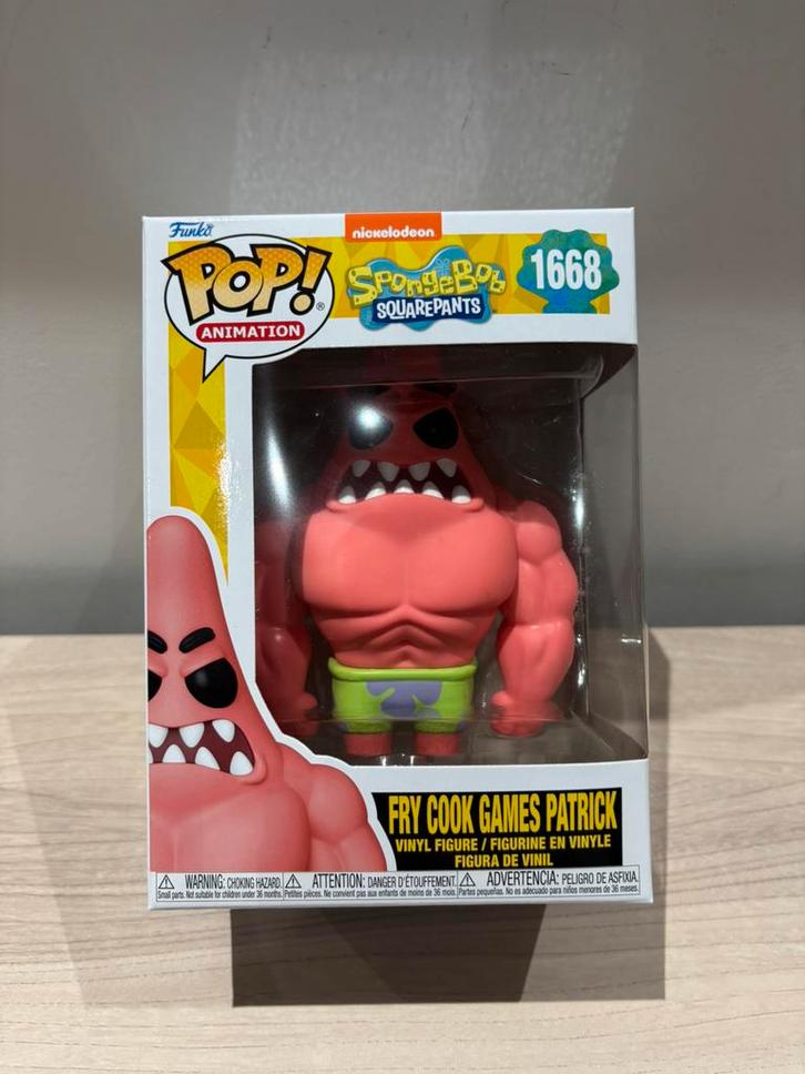 Funko Pop 1668 Fry Cook Patrick Muscle Spongebob Squarepants, Verzamelen, Poppetjes en Figuurtjes, Nieuw, Ophalen of Verzenden