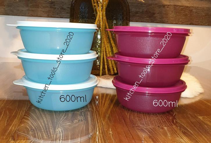 Tupperware limited edition ruimtekom set 3x 600ml voorraad, Huis en Inrichting, Keuken | Tupperware, Nieuw, Bak of Kom, Blauw