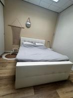 Witte Boxspring 160x200 + 2 Matrassen, Huis en Inrichting, Ophalen, Overige materialen, Gebruikt, Wit
