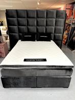 ACTIE Luxe Velvet Croco Boxspring Cava 160x200cm Grijs NIEUW, Info@oosterbaanwonen.nl, Venus 31 8448 CE Heerenveen, 200 cm, Grijs