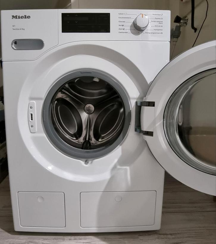 Miele wasmachine, 9 kg twin-dos, Witgoed en Apparatuur, Wasmachines, Zo goed als nieuw, Voorlader, 8 tot 10 kg, 85 tot 90 cm, 1200 tot 1600 toeren