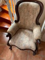 Damesfauteuil, mahoniehout, koperen wieltjes‼️, Ophalen