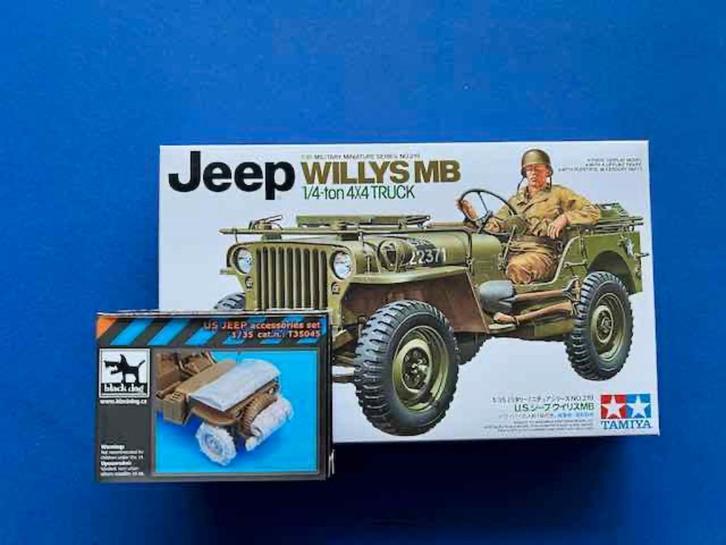 Blackdog Tamiya Jeep & acc set 1/35 35219 t35045, Hobby en Vrije tijd, Modelbouw | Auto's en Voertuigen, Nieuw, Auto, 1:32 tot 1:50