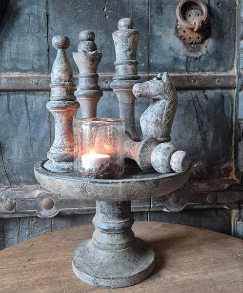 Houten etagere, houten plateau, landelijk plateau op voet, Huis en Inrichting, Woonaccessoires | Overige, Nieuw, Ophalen of Verzenden