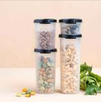 Tupperware Ruimtespaarders Rond Zwart, Huis en Inrichting, Keuken | Tupperware, Ophalen of Verzenden, Nieuw, Wit, Bus of Trommel