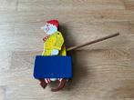 Houten loopmannetje met koffer. Blok is voor rectop zetten., Ophalen of Verzenden