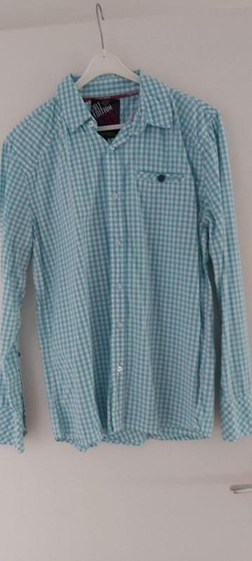 Cult Edition Denim + Stuff blouse overhemd maat M blauw wit beschikbaar voor biedingen