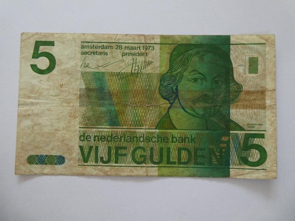 5 gulden, 1973, Postzegels en Munten, Bankbiljetten | Nederland, Ophalen of Verzenden, 5 gulden, Los biljet