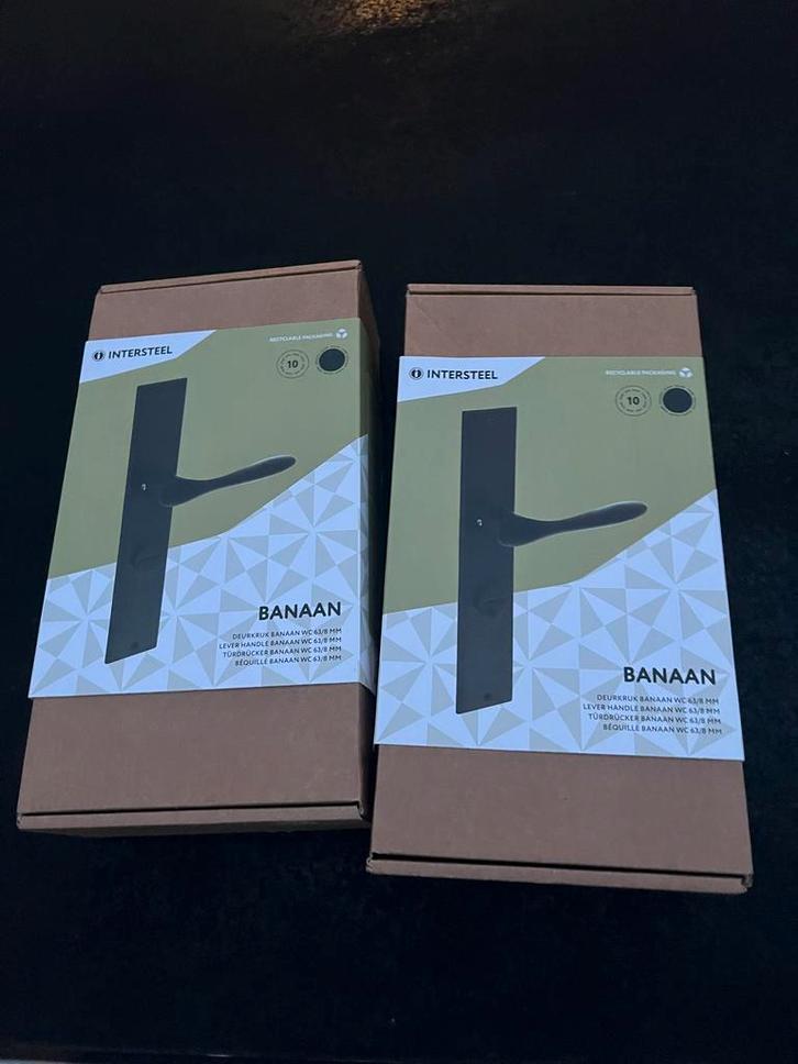 2 Sets Deurklink met Slot WC/Badkamer Mat zwart - Nieuw!, Doe-het-zelf en Verbouw, Deuren en Horren, Nieuw, Binnendeur, Minder dan 200 cm