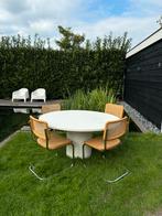 Beige ronde eettafel 140 cm diameter, Ophalen, Rond, Nieuw, Vijf personen of meer