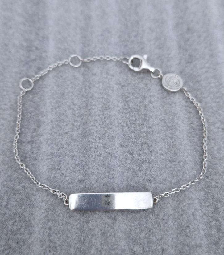 TI SENTO zilveren (925) plaatarmband, naamarmband, armband, Sieraden, Tassen en Uiterlijk, Armbanden, Zo goed als nieuw, Zilver