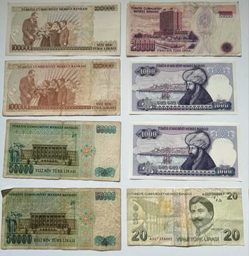 Oude Turkse Lire Biljetten (9x) - 1970 beschikbaar voor biedingen