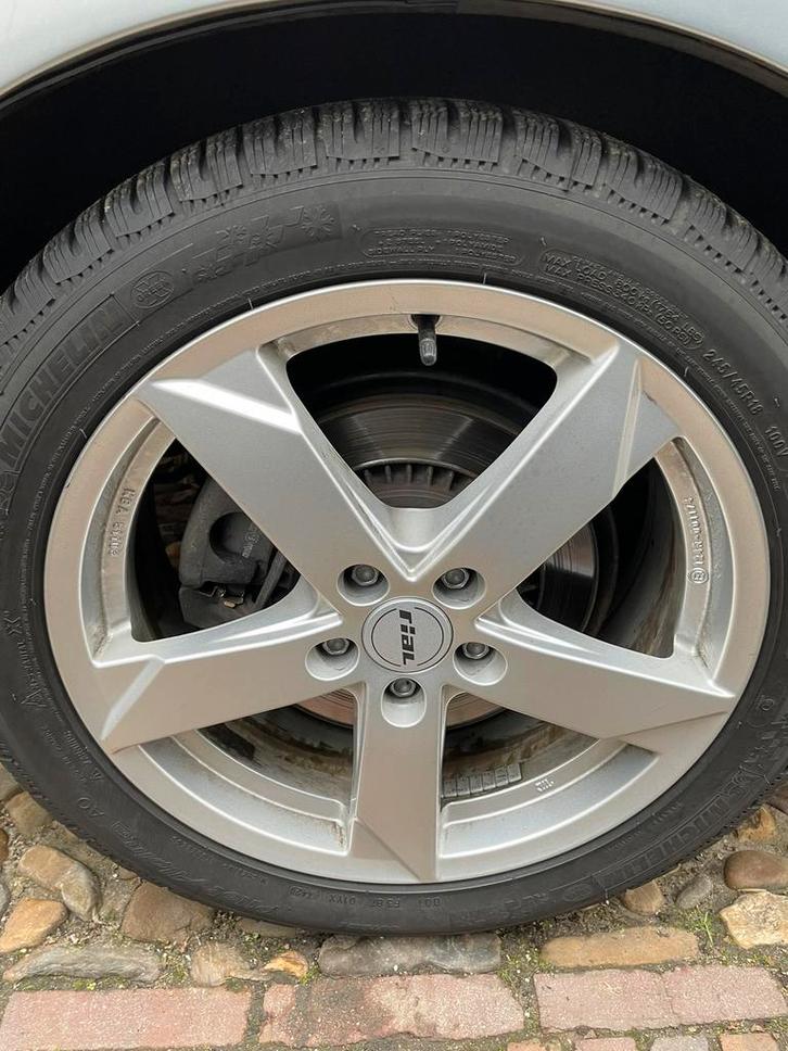 Lichtmetalen velgen 245x45 R18  met Michelin Winterbanden, Auto-onderdelen, Banden en Velgen, Banden en Velgen, Winterbanden, 18 inch
