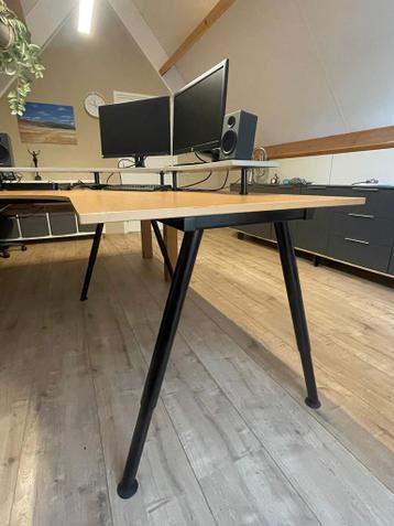 IKEA Galant Hoekbureau met Verhoger - Eiken/Zwart - afbeelding 2