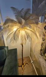 Luxe gouden vloerlamp met veren – 135 cm, Ophalen of Verzenden, Zo goed als nieuw, Minder dan 100 cm