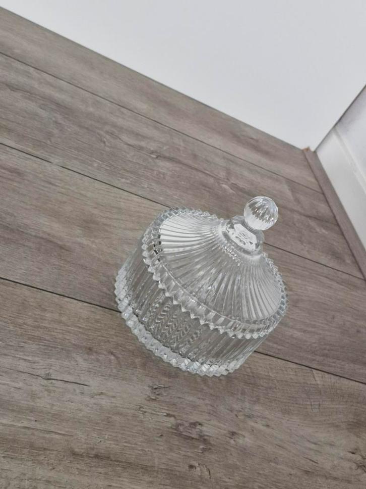 Vintage Kristallen Bonbonnière met Deksel, Antiek en Kunst, Antiek | Glas en Kristal, Ophalen of Verzenden