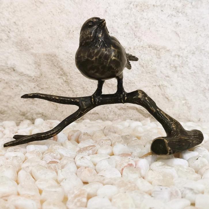 Brons: 1 - 2 of  3  vogels op tak  - IJsvogel - Uil enz, Huis en Inrichting, Woonaccessoires | Overige, Nieuw