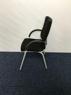 6 x Dauphin vergaderstoel zwarte stof aluminium 4-poot, Huis en Inrichting, Stoelen, Ophalen, Gebruikt, Zwart, Stof