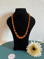 Q176/Vintage BAKELIET facet geslepen ketting, Overige materialen, Gebruikt, Verzenden, Oranje