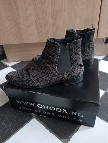 Omoda leren Chelsea Boots Maat 40 Grijs/Zwart laarsjes  beschikbaar voor biedingen