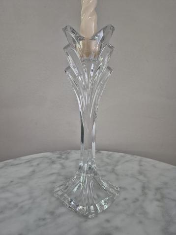 Antieke vintage kristallen kandelaar geslepen glas beschikbaar voor biedingen