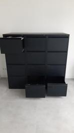Zwarte ladenkast, archiefkast, dossierkast, Huis en Inrichting, 100 tot 150 cm, Zo goed als nieuw, Ophalen