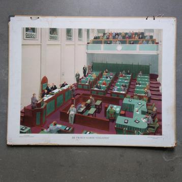 Schoolplaat De Tweede Kamer vergadert - 1956 beschikbaar voor biedingen