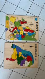 Houten leg puzzel, nederland en europa, Ophalen of Verzenden, Meer dan 50 stukjes, Zo goed als nieuw, 6 jaar of ouder