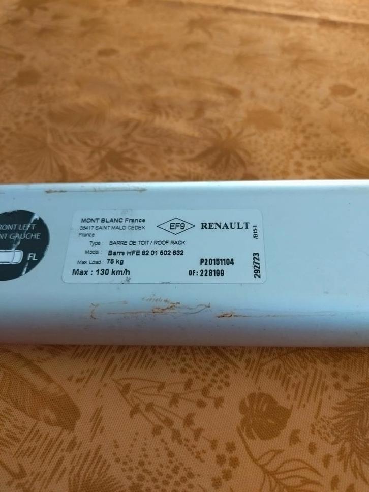 Renault Kadjar Dakdragers (2018) - Mont Blanc/Renault, Auto diversen, Dakdragers, Gebruikt, Ophalen