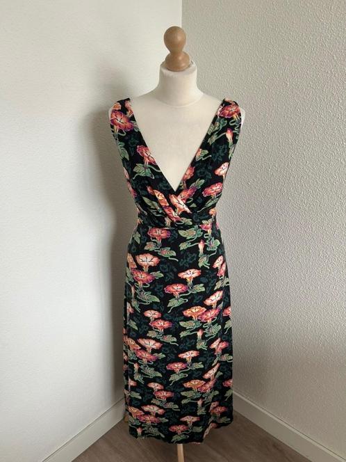 King Louie maat XL zomer jurk Aziatische bloemen 2240, Kleding | Dames, Jurken, Zo goed als nieuw, Maat 46/48 (XL) of groter, Zwart