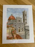 Aquarel Firenze il Duomo, Ophalen of Verzenden