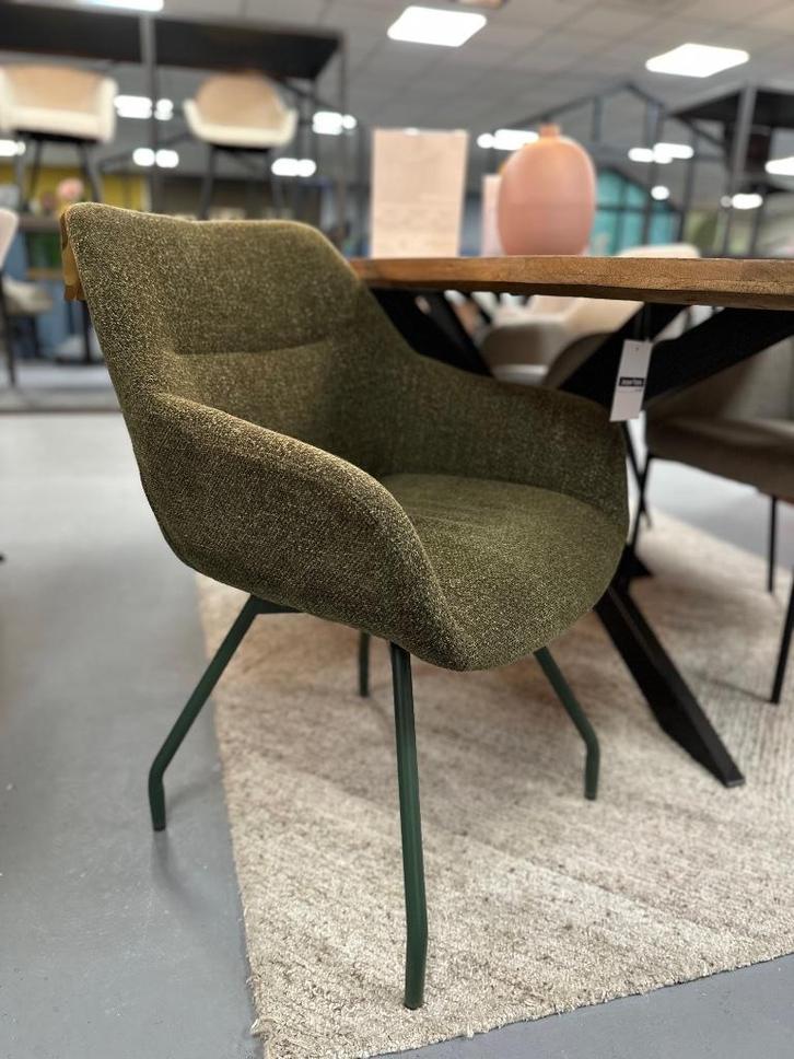 Groene eetkamerstoel - eetkamerstoel groen - groene stoelen, Huis en Inrichting, Stoelen, Nieuw, Vijf, Zes of meer stoelen, Stof