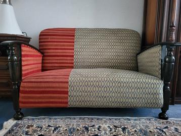 rood beige Tweepersoons design bank 2 zits gestoffeerd beschikbaar voor biedingen