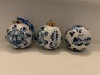 3 Delfts blauwe kerstballen, Ophalen of Verzenden, Zo goed als nieuw