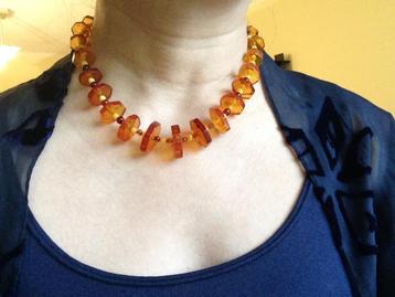Art Deco natural amber necklace light butterscotch