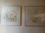 2 prachtige rozen aquarelen, Huis en Inrichting, Woonaccessoires | Schilderijen, Tekeningen en Foto's, 50 tot 75 cm, Ophalen of Verzenden