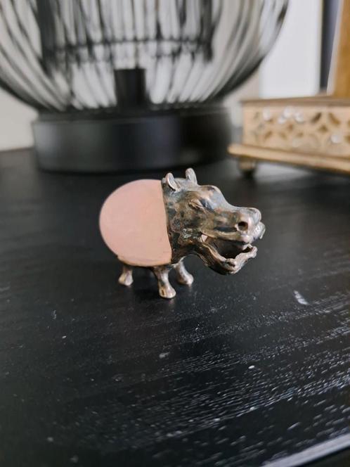 Zilveren Beeldje met Edelsteen - Zilvermerk, Antiek en Kunst, Antiek | Goud en Zilver, Zilver, Ophalen of Verzenden
