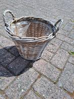 Rieten plantenmand., Tuin en Terras, Bloembakken en Plantenbakken, Overige materialen, Minder dan 60 cm, Rond, Zo goed als nieuw