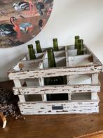 Landelijke houten krat/ kist voor 9 flessen, Huis en Inrichting, Woonaccessoires | Overige, Ophalen of Verzenden