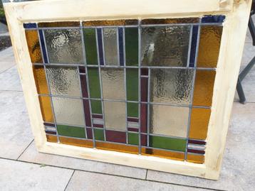 Glas in lood raam kozijn vintage art deco beschikbaar voor biedingen