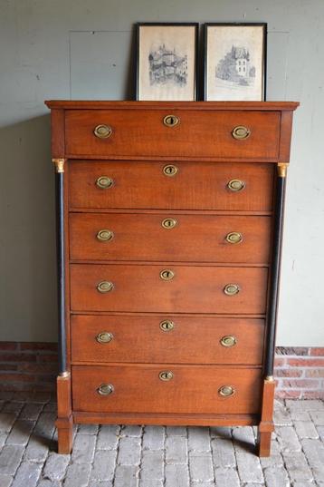 Prachtige antieke eiken houten Empire chiffoniere, ladekast beschikbaar voor biedingen