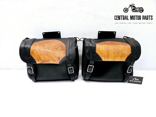 Set zijtassen zwart-bruin, Motoren, Onderdelen | Harley-Davidson, Gebruikt, Ophalen of Verzenden