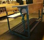 Vintage schoolbankje/ bureau/ kindermeubel, Huis en Inrichting, Tafels | Sidetables, Ophalen, Gebruikt, 100 tot 150 cm, 25 tot 50 cm