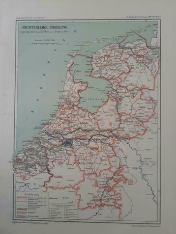 B101/ Plattegrond Rechtelijke indeeling Nederland 1810-1811 beschikbaar voor biedingen