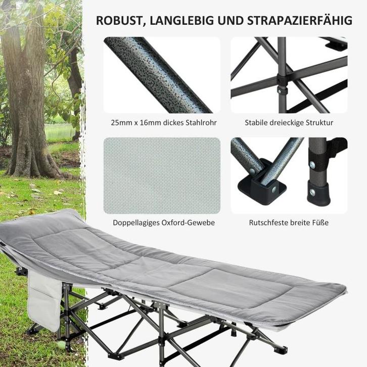 Opvouwbaar Campingbed veldbed kampeerbed vistent, Caravans en Kamperen, Kampeermeubelen, Nieuw, Overige, Ophalen of Verzenden