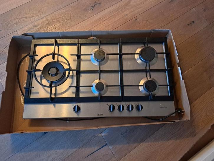 Siemens Studioline Gaskookplaat met Wokbrander, Witgoed en Apparatuur, Kookplaten, Gebruikt, Inbouw, Gas, 5 kookzones of meer