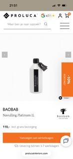 Baobab Platinum refill 1 liter 2 stuks, Ophalen of Verzenden, Nieuw, Overige materialen, Minder dan 25 cm
