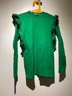 146 152 longsleeve hema groen met roeselmouw, Ophalen of Verzenden, Zo goed als nieuw, Meisje, Shirt of Longsleeve