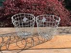 2 draad mandjes wit, Huis en Inrichting, Woonaccessoires | Schalen en Manden, Ophalen, Gebruikt, Rond