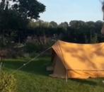 Retro tent , 200 x 140. Compleet met stokken . Oranje katoen, Caravans en Kamperen, Verzenden, Zo goed als nieuw